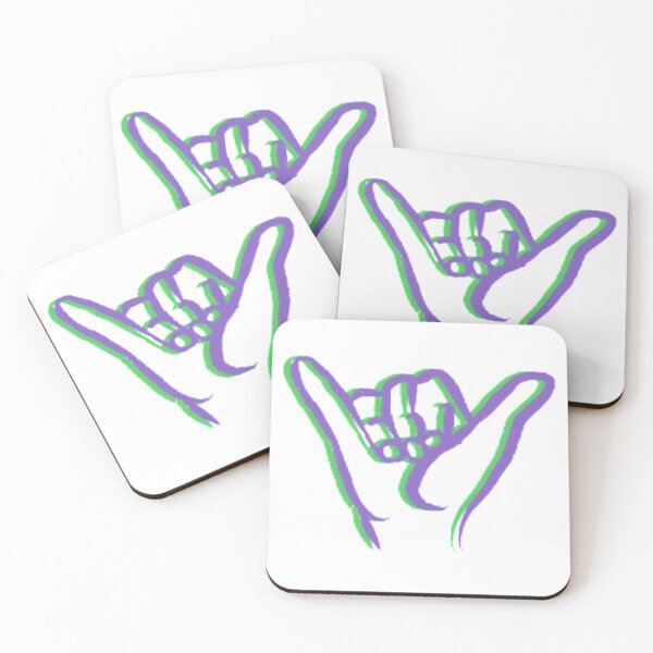 Item preview, Purple and Green Hippie Shaka Surf Sign designed and sold by Alexandra Renee.