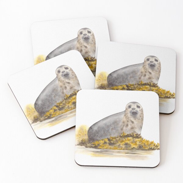 Item preview, Harbour Seal Watercolour Painting designed and sold by Wendy Bazuta.