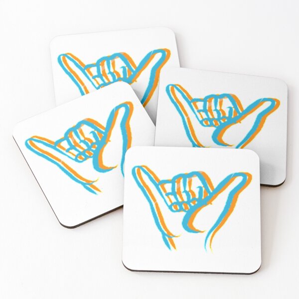Item preview, Blue and Orange Hippie Shaka Surf Sign designed and sold by Alexandra Renee.