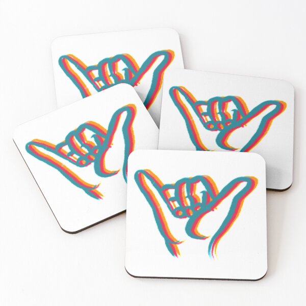 Item preview, Teal, Orange and Red Hippie Shaka Surf Sign designed and sold by Alexandra Renee.