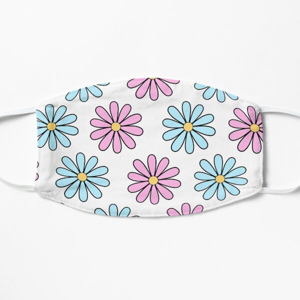 Pink and Blue Daisies Mask