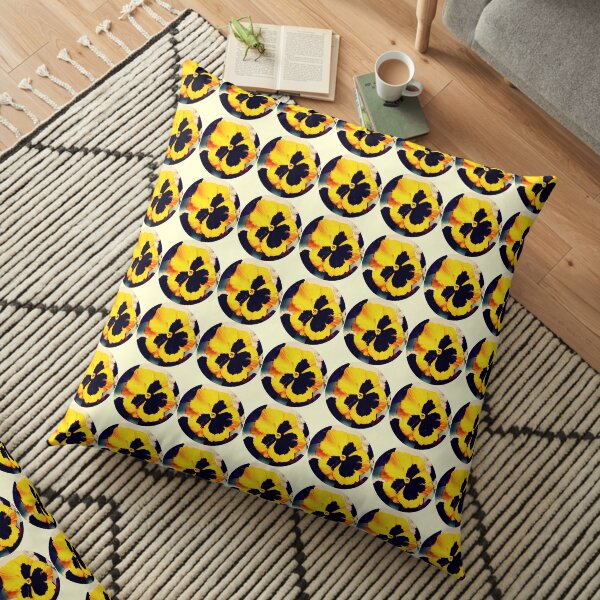 Yellow Pansy Floor Pillow