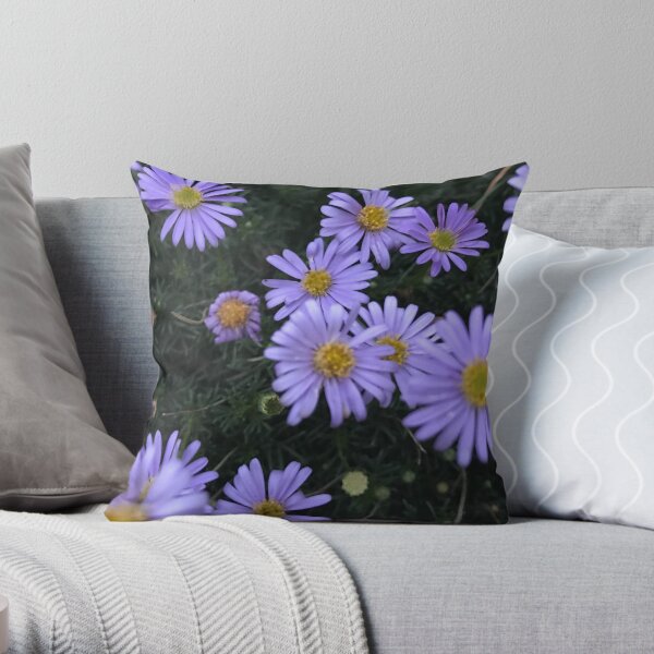 Purple Daisy Throw Pillow