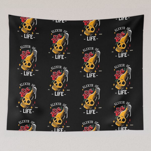 Item preview, Elixir of Life. Skull Beer. Alcohol Potion. Dark background designed and sold by shirtdan.