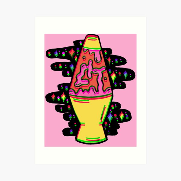 Lit Lava Lamp in pink in 3D Art Print