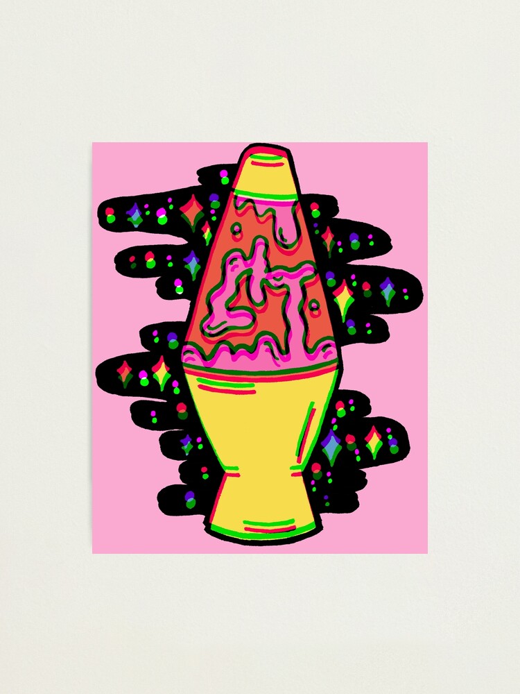 Alternate view of Lit Lava Lamp in pink in 3D Photographic Print