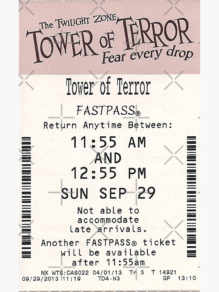 Tower of Terror Fastpass by SophiaKno