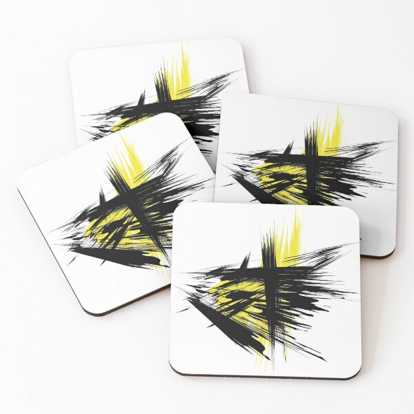 Item preview, Black and Yellow Artistic Brush Strokes designed and sold by perfidoincanto.
