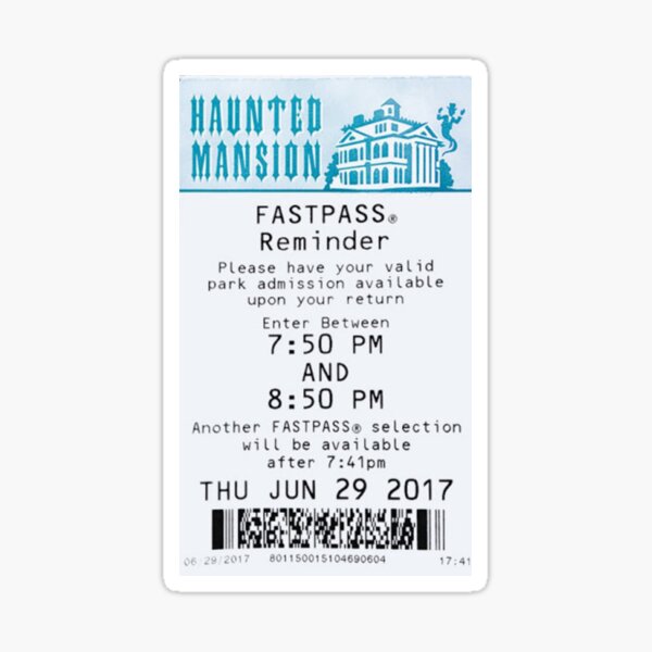 Haunted Mansion Fastpass Sticker