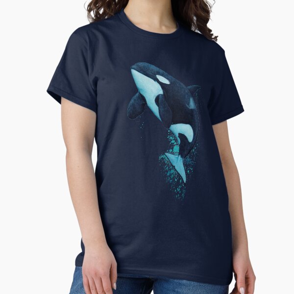 "The Matriarch" by Amber Marine ~ killer whale / orca watercolor painting, (J2 Granny) art © 2016 Classic T-Shirt