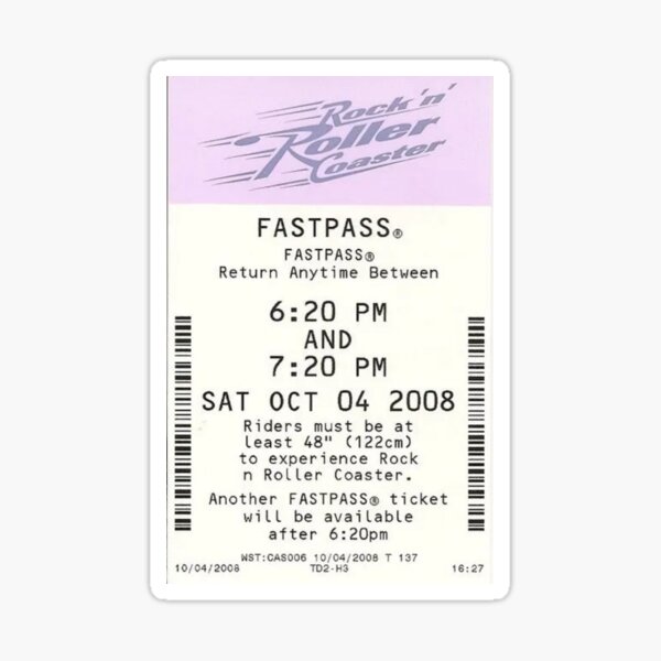 Rock ´n´ Roller Coaster Fastpass Sticker
