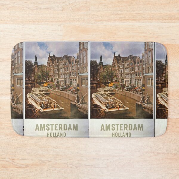 Item preview, Amsterdam Holland vintage travel poster designed and sold by stickart-marek.