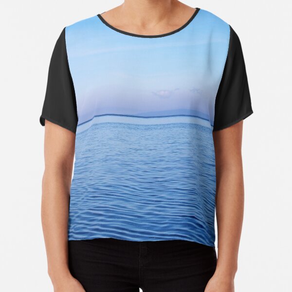 Georgian Bay Blues Abstract Chiffon Top