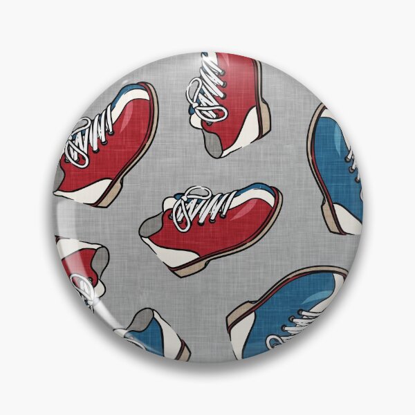 Item preview, Bowling Shoes - Red and Blue on Gray designed and sold by littlearrow.
