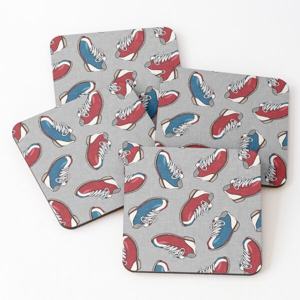 Item preview, Bowling Shoes - Red and Blue on Gray designed and sold by littlearrow.