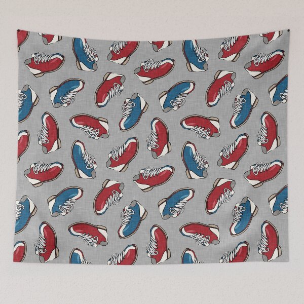 Item preview, Bowling Shoes - Red and Blue on Gray designed and sold by littlearrow.