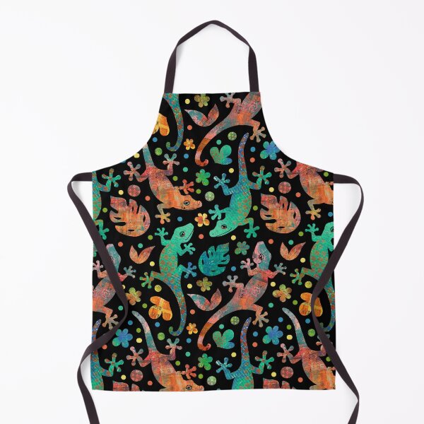 Item preview, Colorful Lollygagger Lizards on Black designed and sold by Diana Garrison.
