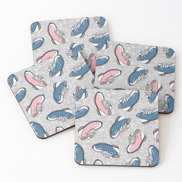Item preview, Bowling Shoes - Pink and Blue on Gray designed and sold by littlearrow.
