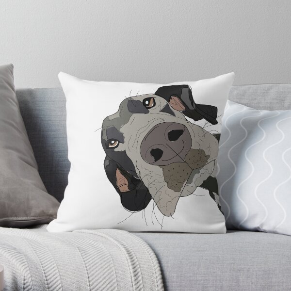 Great Dane In Your Face Dog Throw Pillow