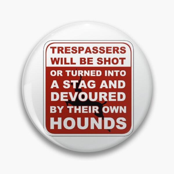 Trespasser Sign Pin