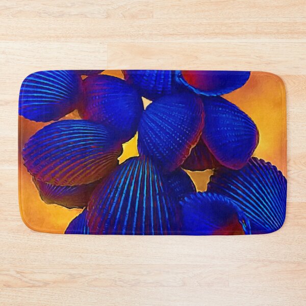 Item preview, Blue on Gold Scallop Shells designed and sold by Patti Needham.