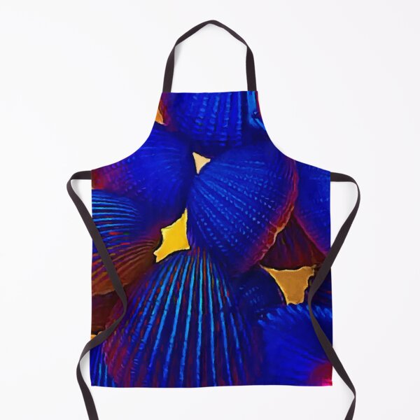 Item preview, Blue on Gold Scallop Shells designed and sold by Patti Needham.