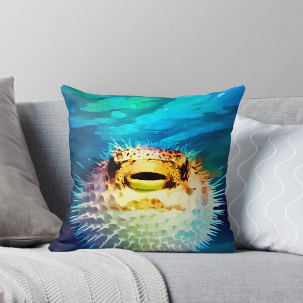 Item preview, Cute Spiney Blowfish In Tropical Water designed and sold by Patti Needham.