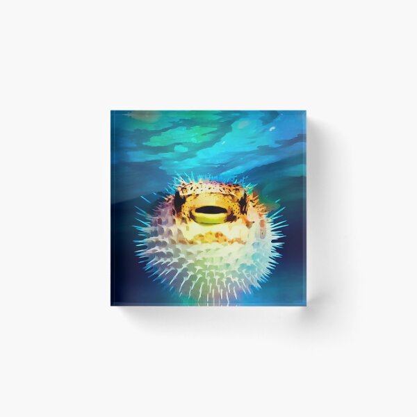 Item preview, Cute Spiney Blowfish In Tropical Water designed and sold by Patti Needham.