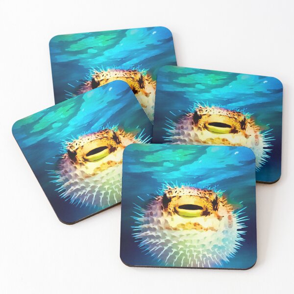 Item preview, Cute Spiney Blowfish In Tropical Water designed and sold by Patti Needham.