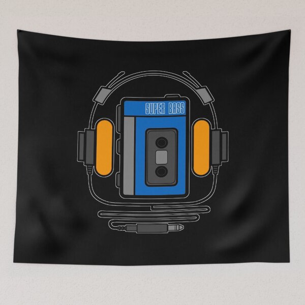 Item preview, Retro 80s 90s walkman cassette tape player with headphones designed and sold by smARTwork.