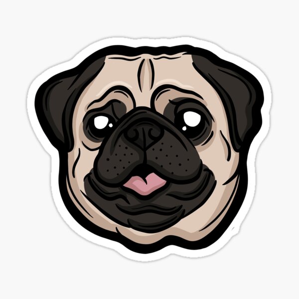 Pug Face Stickers Redbubble - pug face roblox