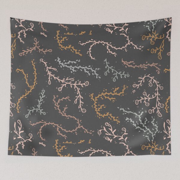 Item preview, Flowers and Vines in Dark Grey designed and sold by Camilla Creations.