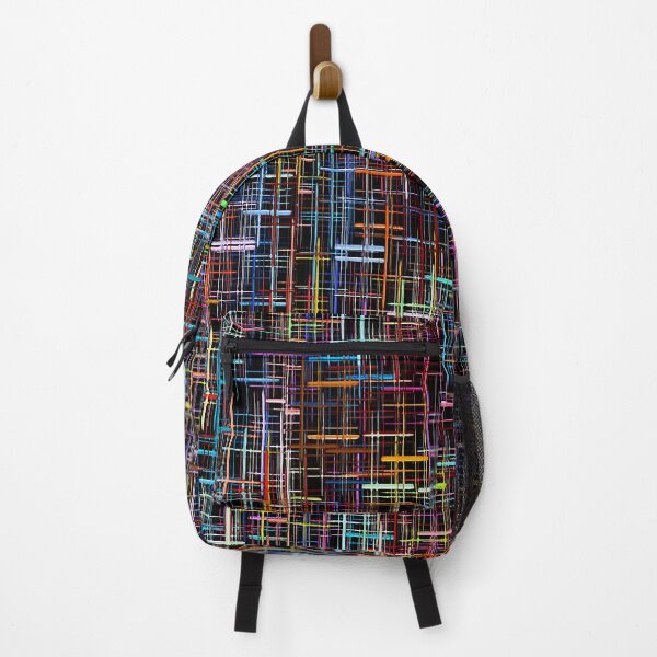 Item preview, Multicolored grid and checkered pattern on black as abstract background. designed and sold by IaroslavB.