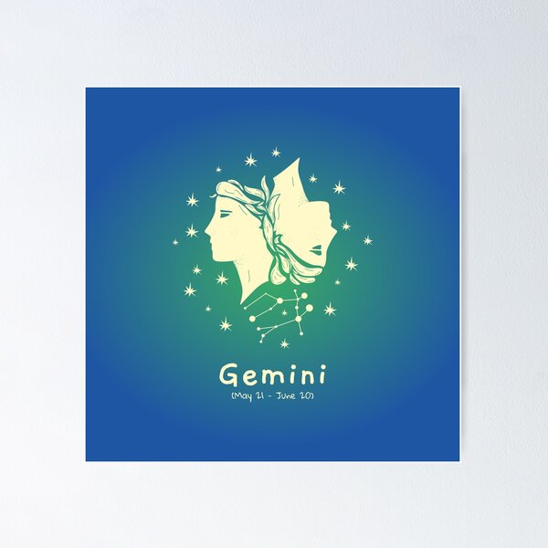 Item preview, Deep Sky Blue Gemini Zodiac Graphic designed and sold by reyhutchins.