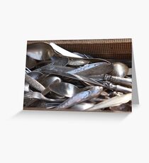 Antique silverware Greeting Card