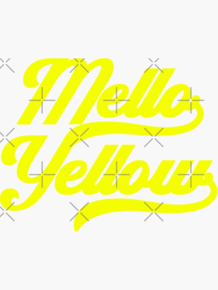 "Mello Yellow Retro Typography" Sticker for Sale by reyhutchins Redbubble