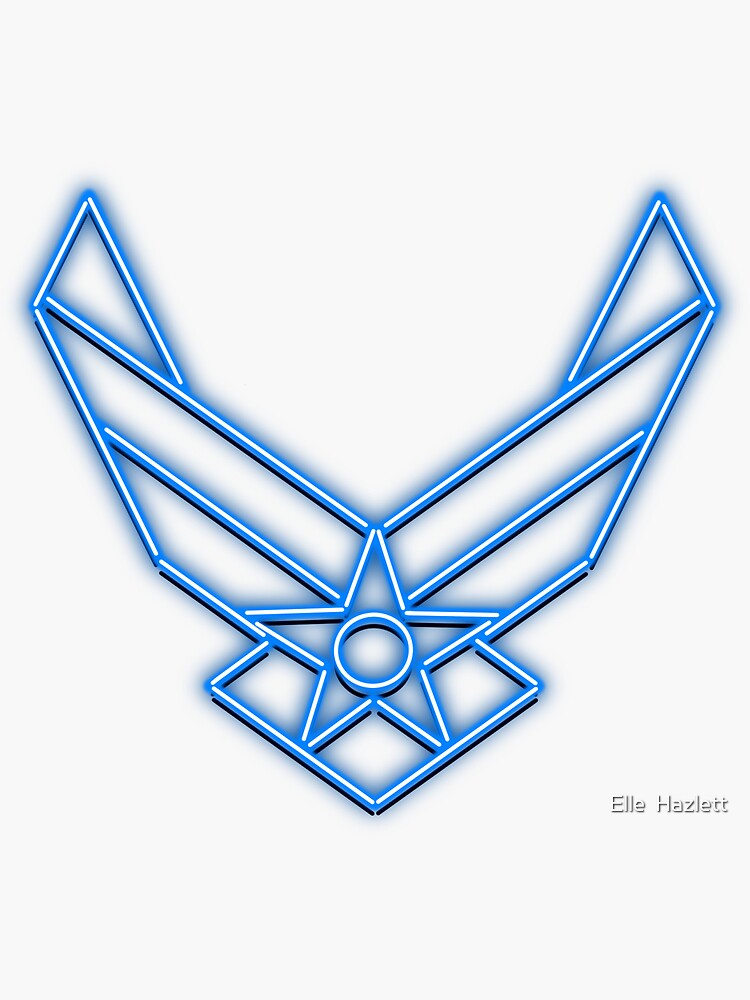 Neon US Air Force Emblem Sticker for Sale by Elle Hazlett