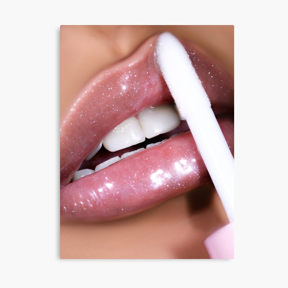 Pink Glitter Lips Art Board Print for Sale by twin-designs