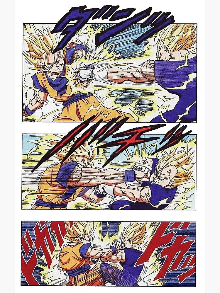 SSJ2 Goku vs Majin Vegeta Manga Page | Art Board Print