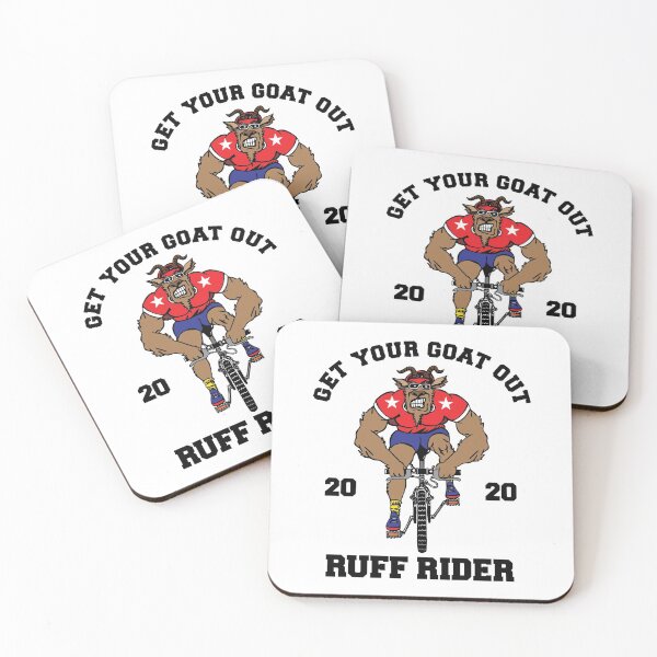 Item preview, A Muscular Buck With a Goatee Riding a Bike Red Shirt designed and sold by GravitiTees.