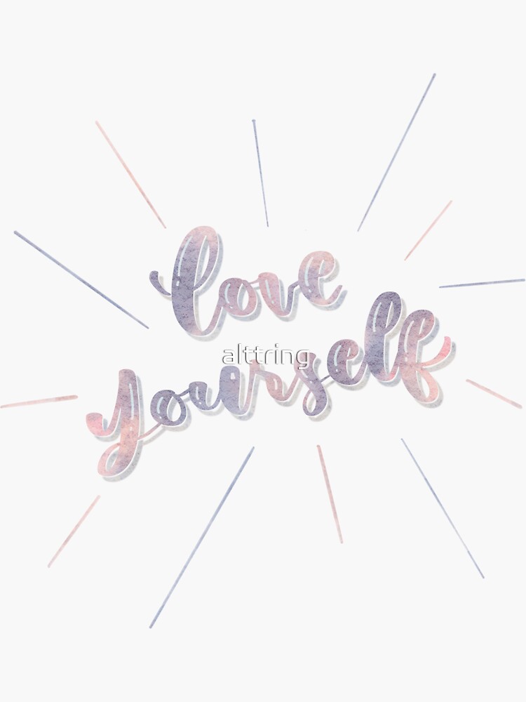 Thumbnail 3 of 3, Sticker, Love Yourself designed and sold by alttring.