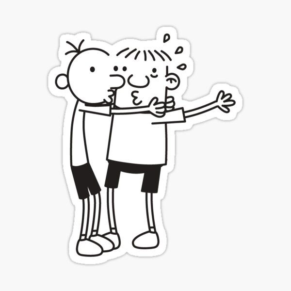 Greg Heffley and Rowley kiss kiss Sticker for Sale by Laurencarterxx