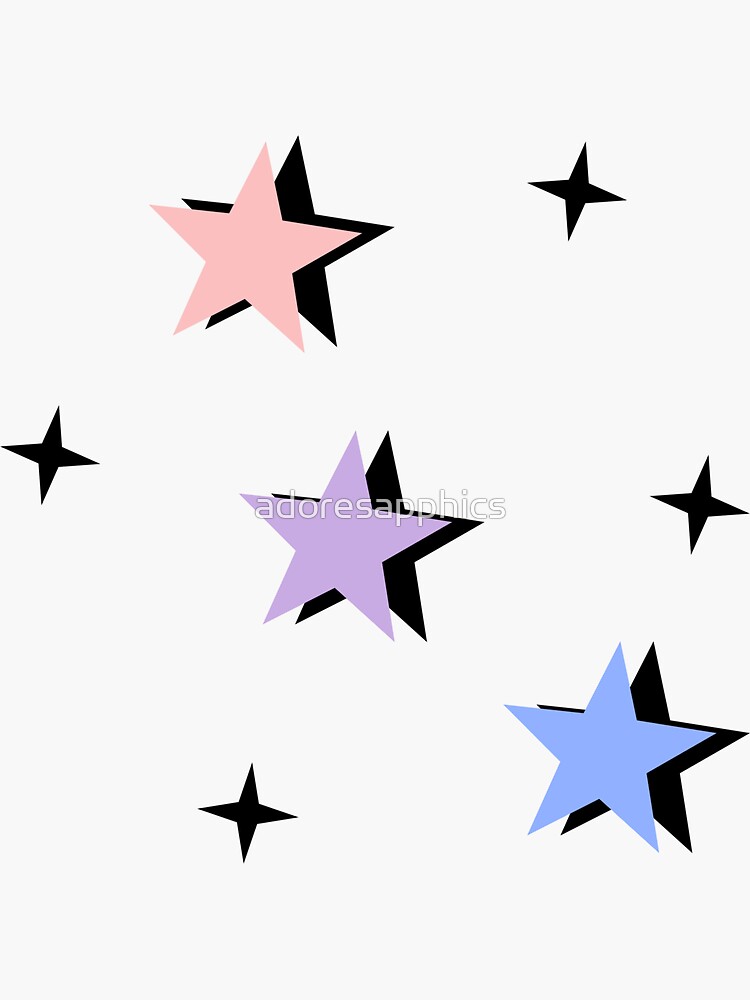 pastel bisexual flag color stars by adoresapphics