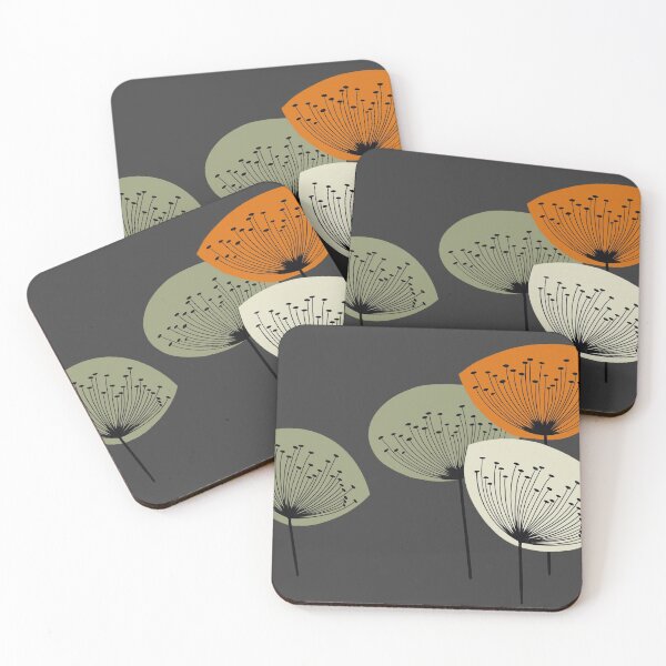 Item preview, Art Deco - Mid Century Modern - Floral Pattern - Cool Tones designed and sold by Aryeh Studio.