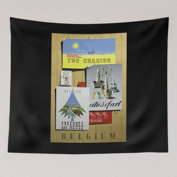 Item preview, Belgium vintage travel poster designed and sold by stickart-marek.