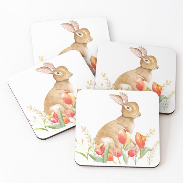 Item preview, Rabbit among tulips designed and sold by latiendadearyam.