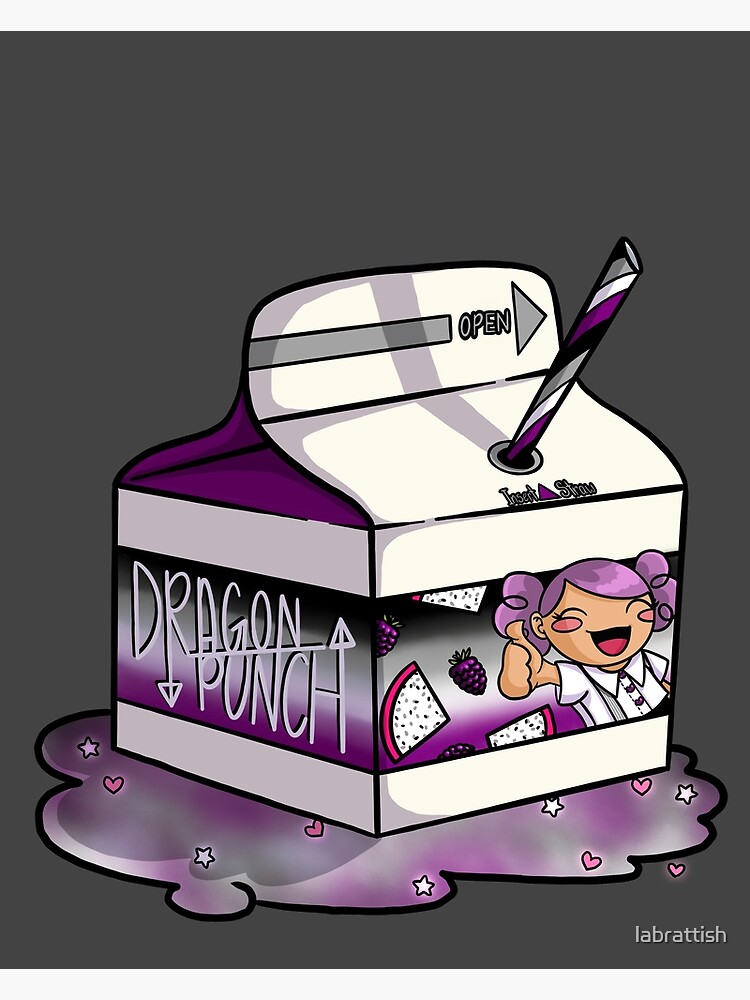 "Dragon Punch Juice Box (Asexual Pride Flag)" Poster by labrattish