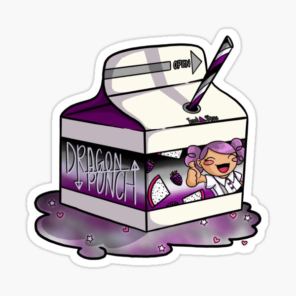 "Dragon Punch Juice Box (Asexual Pride Flag)" Sticker for Sale by