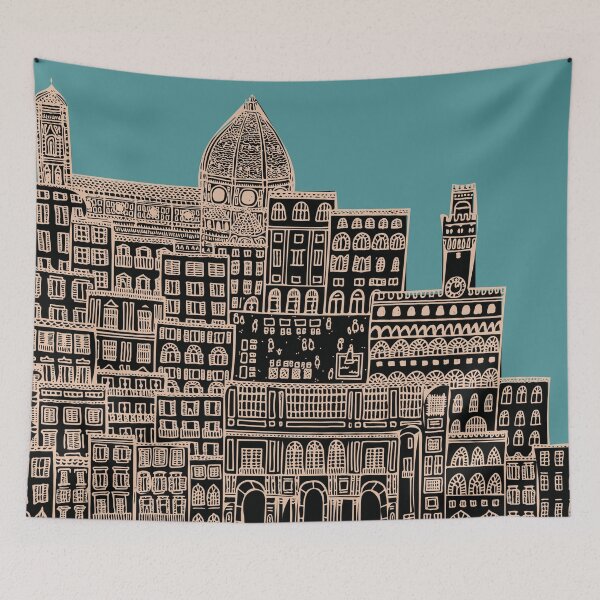 Item preview, Line Drawing of Florence in Black and Blue designed and sold by Camilla Creations.