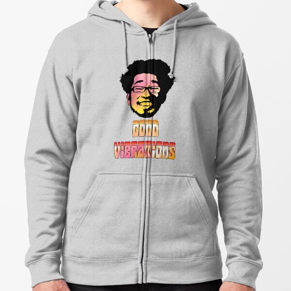 Punpun Afro God Good Vibrations - Orange Zipped Hoodie